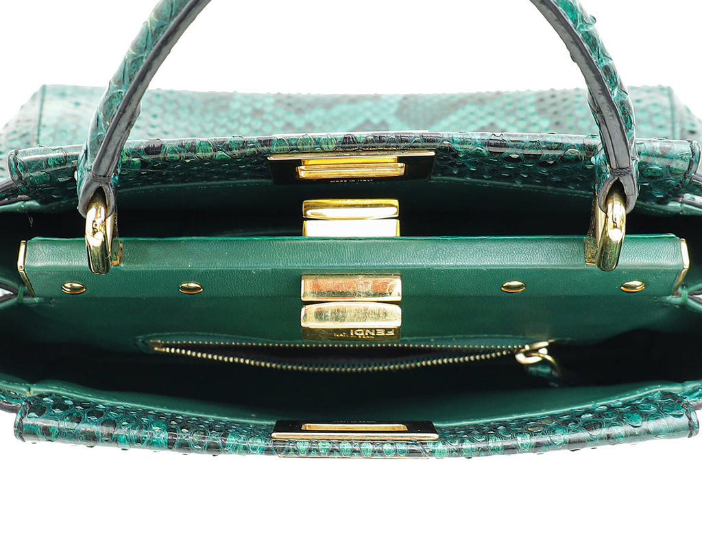 Fendi Green Python Peekaboo Mini Bag