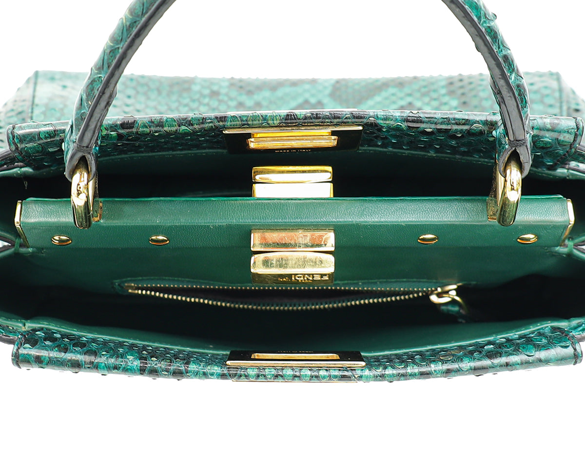 Fendi Green Python Peekaboo Mini Bag