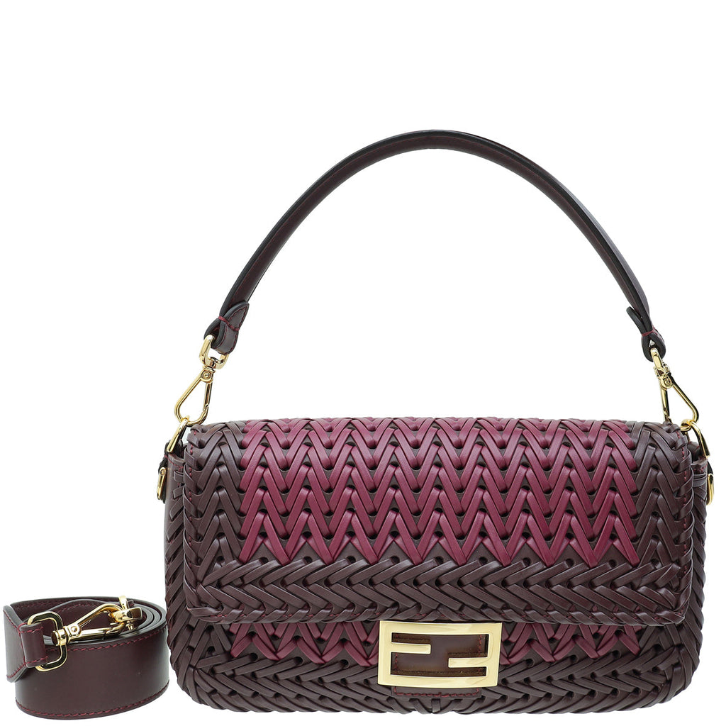 Fendi Bicolor Braided Baguette Bag