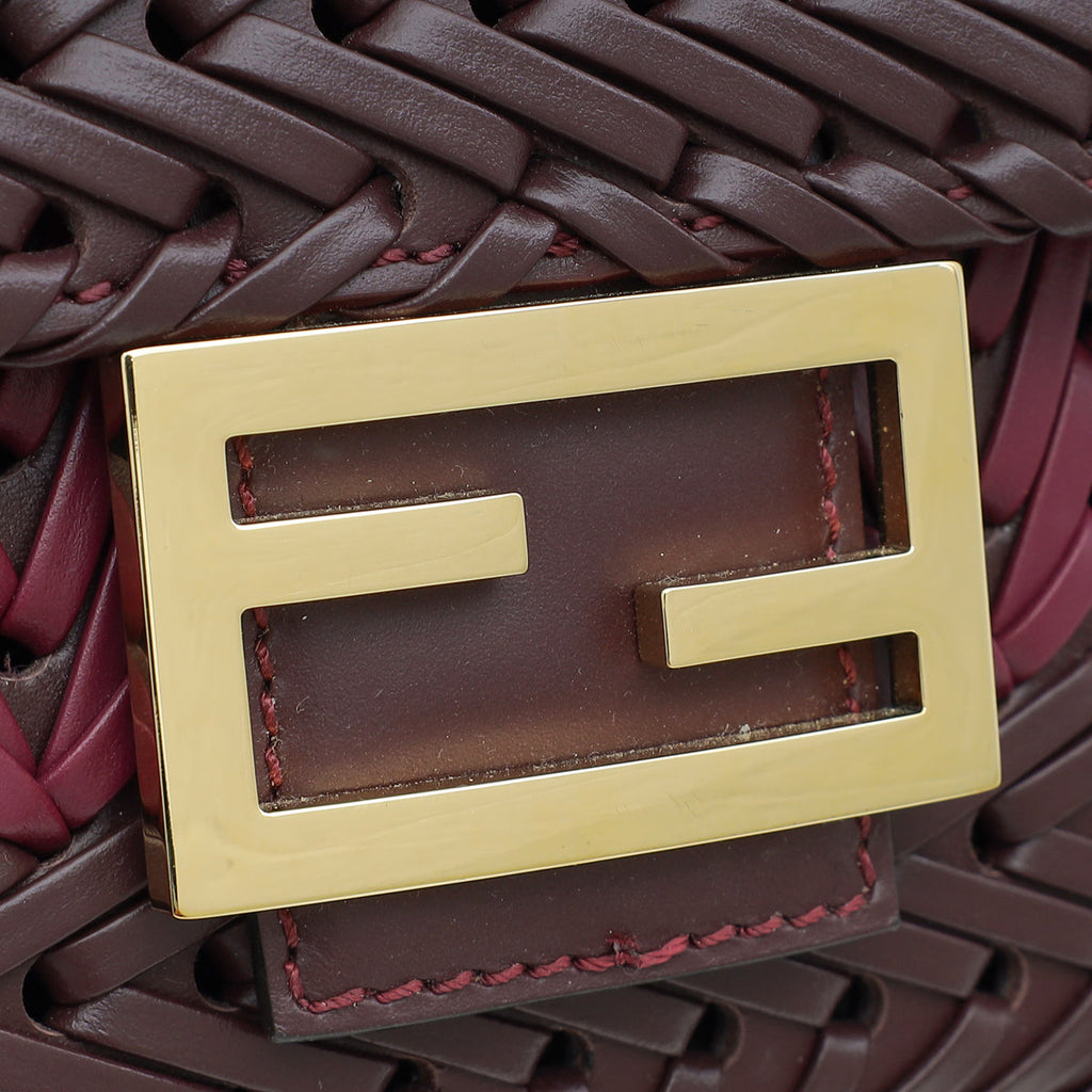 Fendi Bicolor Braided Baguette Bag