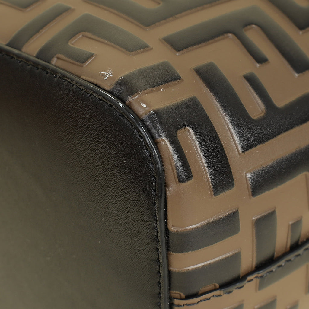 Fendi Bicolor FF Embossed Mon Tresor Mini Bucket Bag