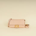 Fendi Peach FF Embossed Baguette Medium Bag