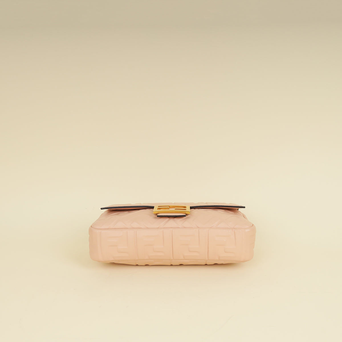Fendi Peach FF Embossed Baguette Medium Bag