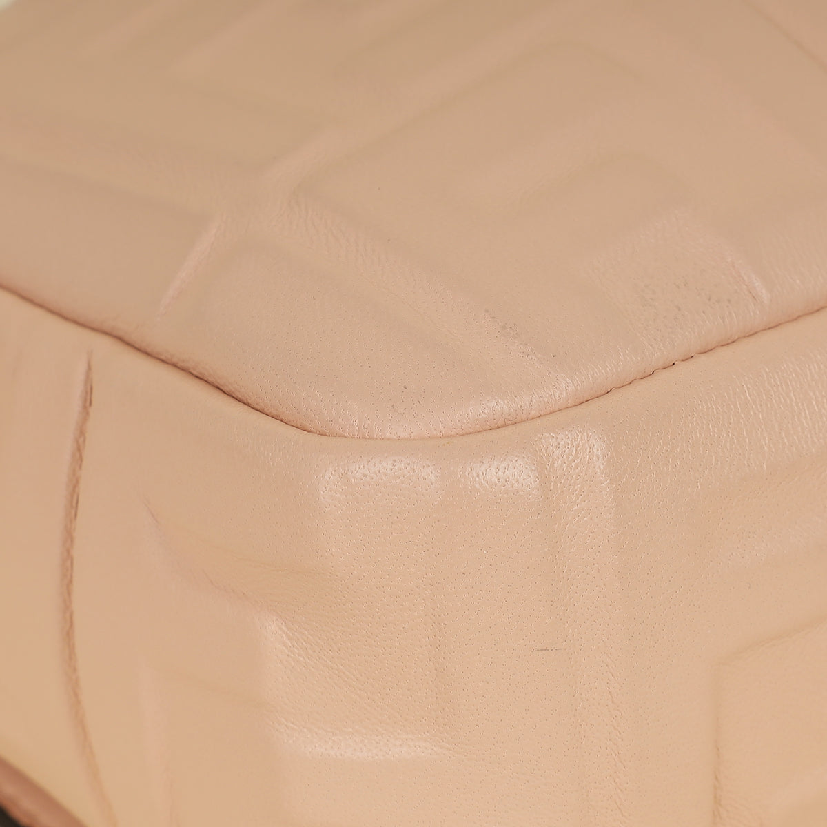 Fendi Peach FF Embossed Baguette Medium Bag