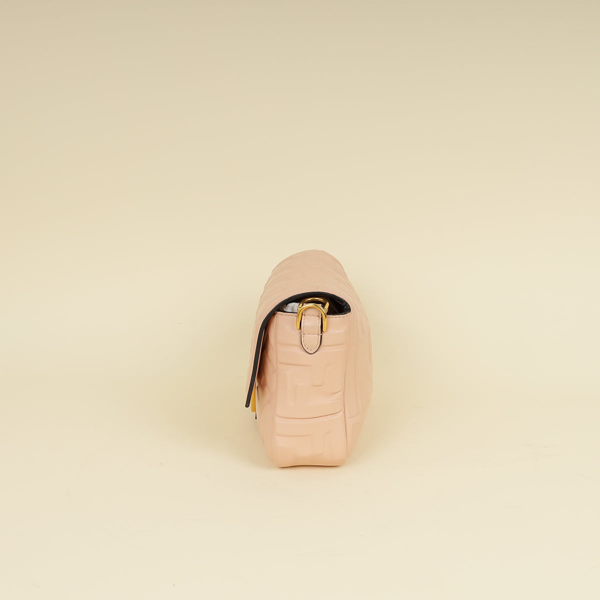 Fendi Peach FF Embossed Baguette Medium Bag