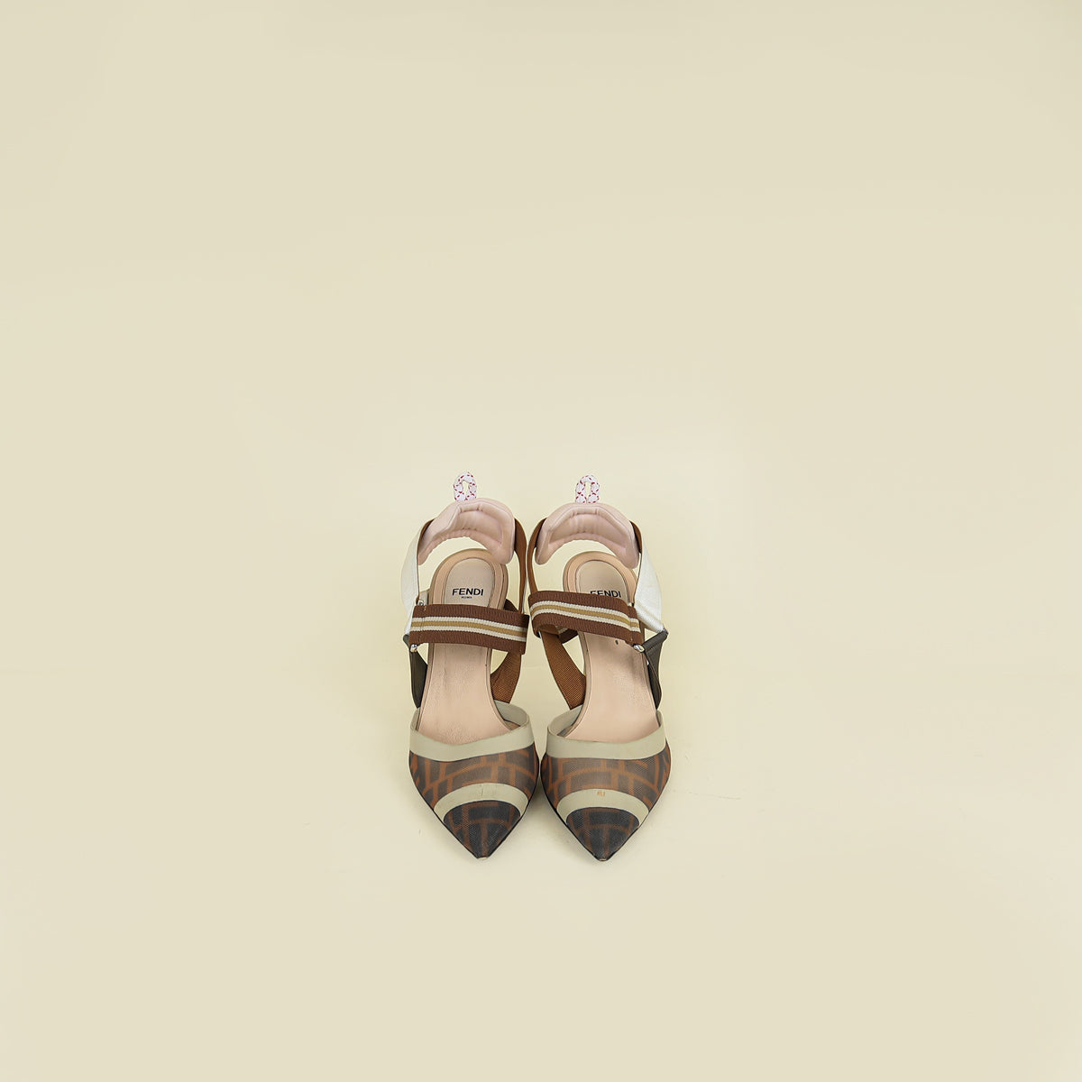 Fendi Multicolor Colibri Mesh Slingback Pump 38