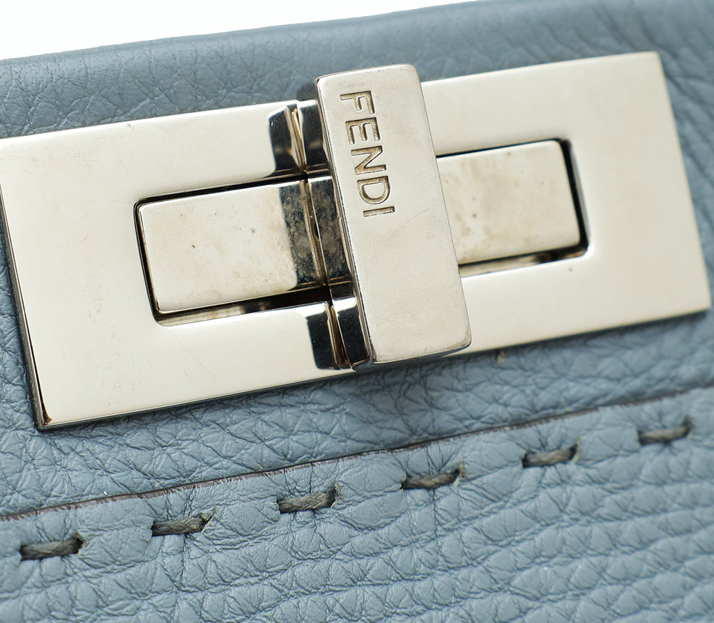 Fendi Blue Selleria Peekaboo Regular Bag