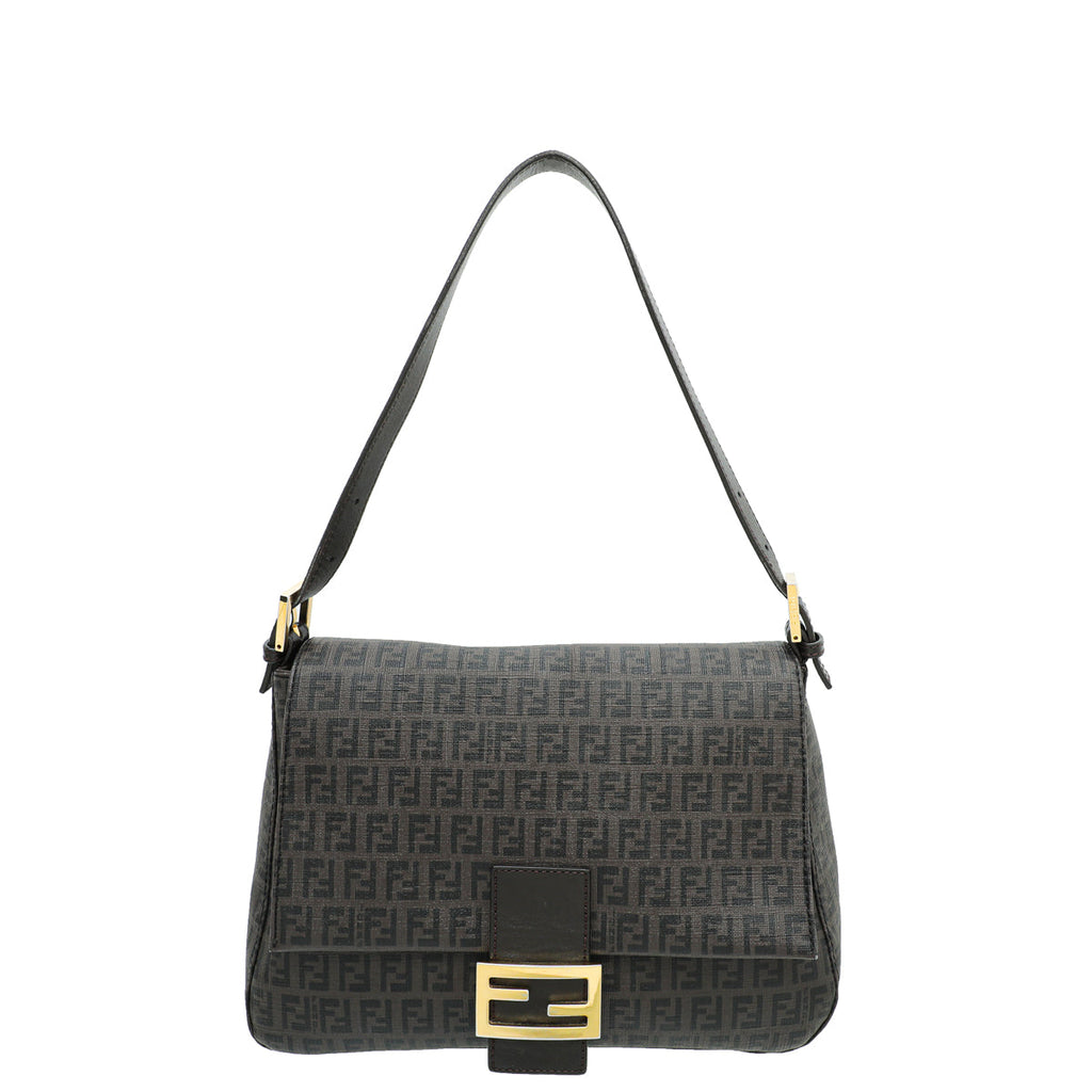 Fendi Brown Zucchino Spalmati Mama Baguette Bag
