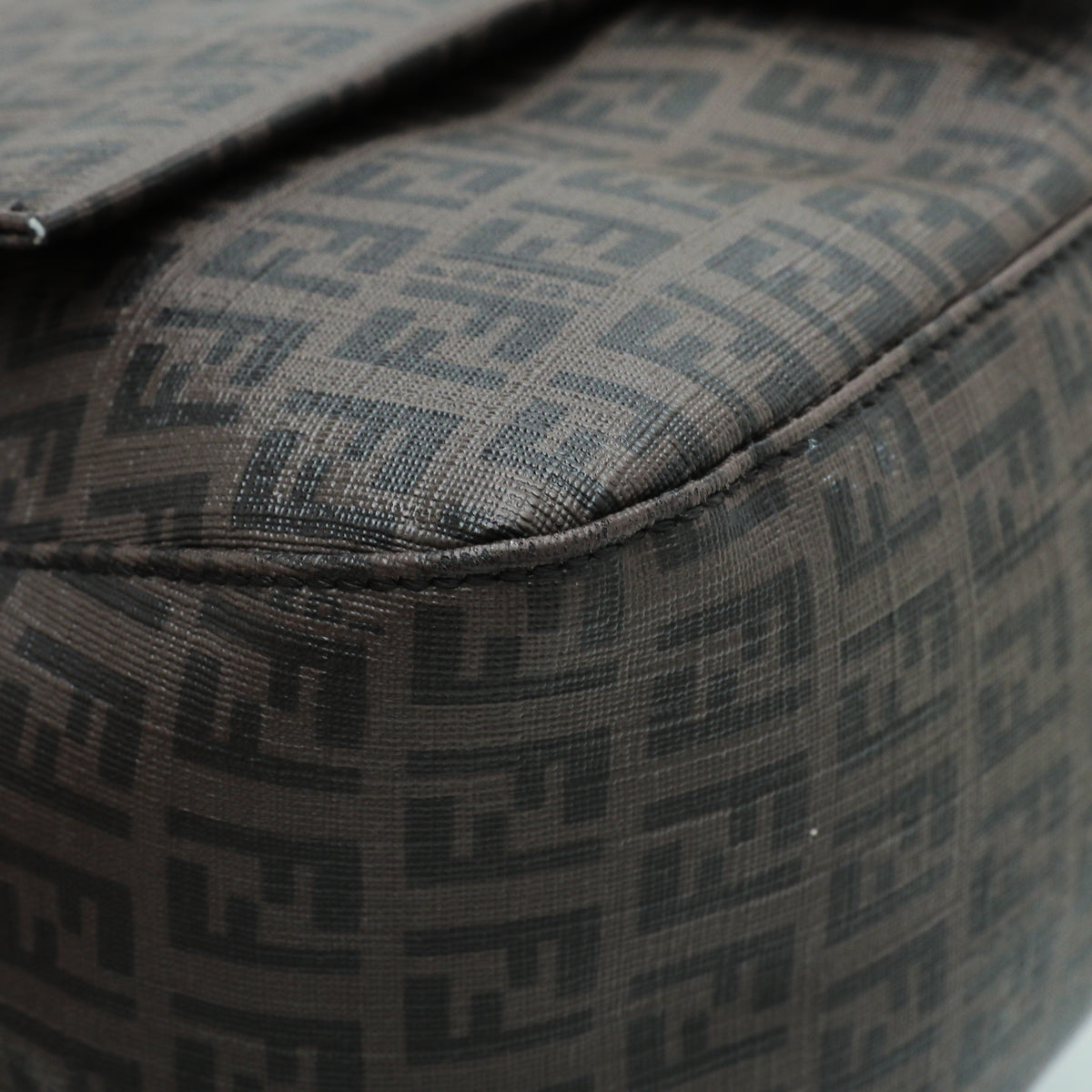 Fendi Brown Zucchino Spalmati Mama Baguette Bag