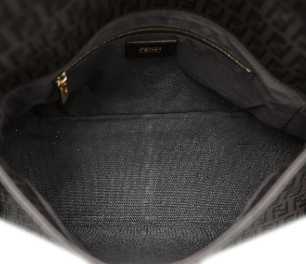 Fendi Brown Zucchino Spalmati Mama Baguette Bag