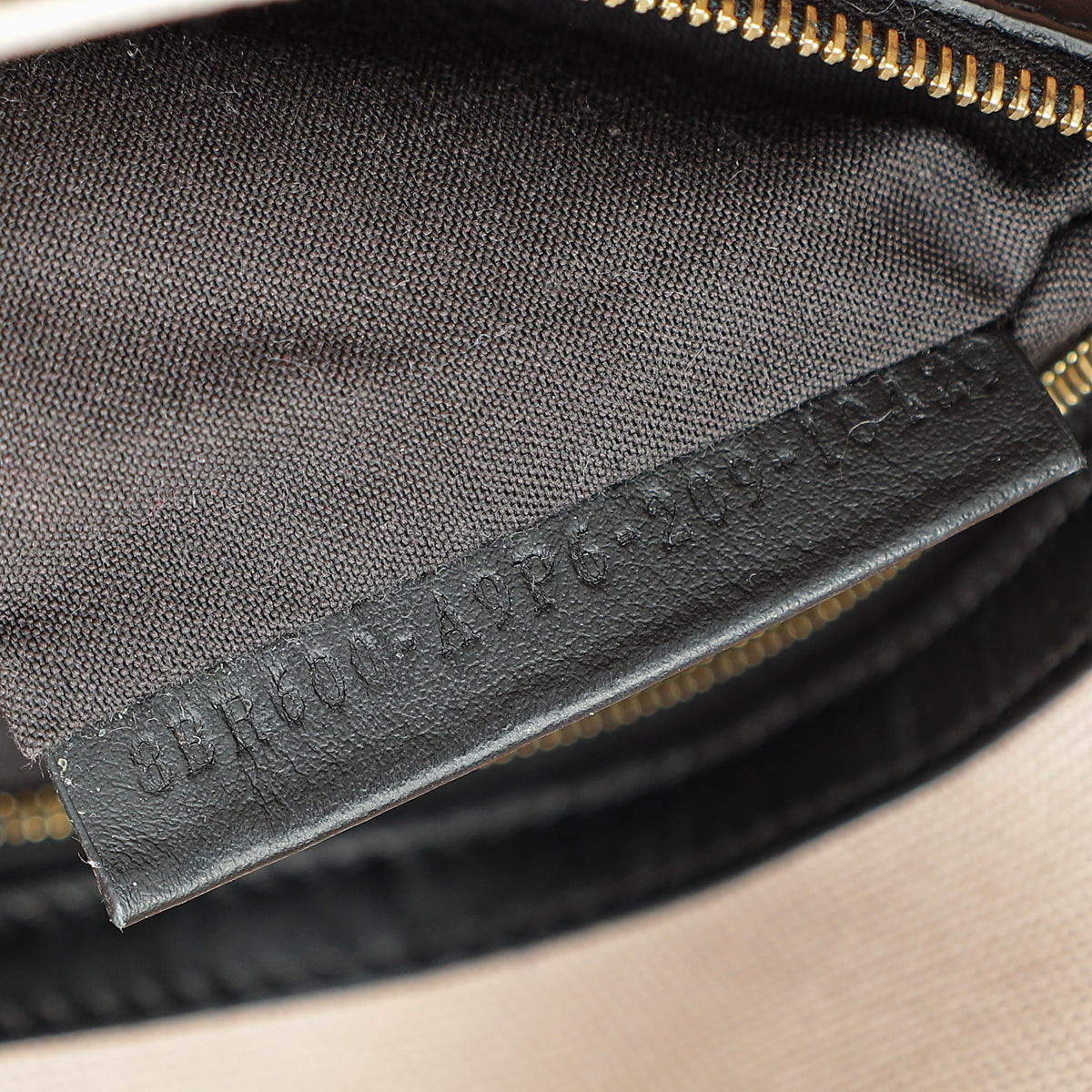 Fendi Peach FF Embroidery Baguette Medium Bag