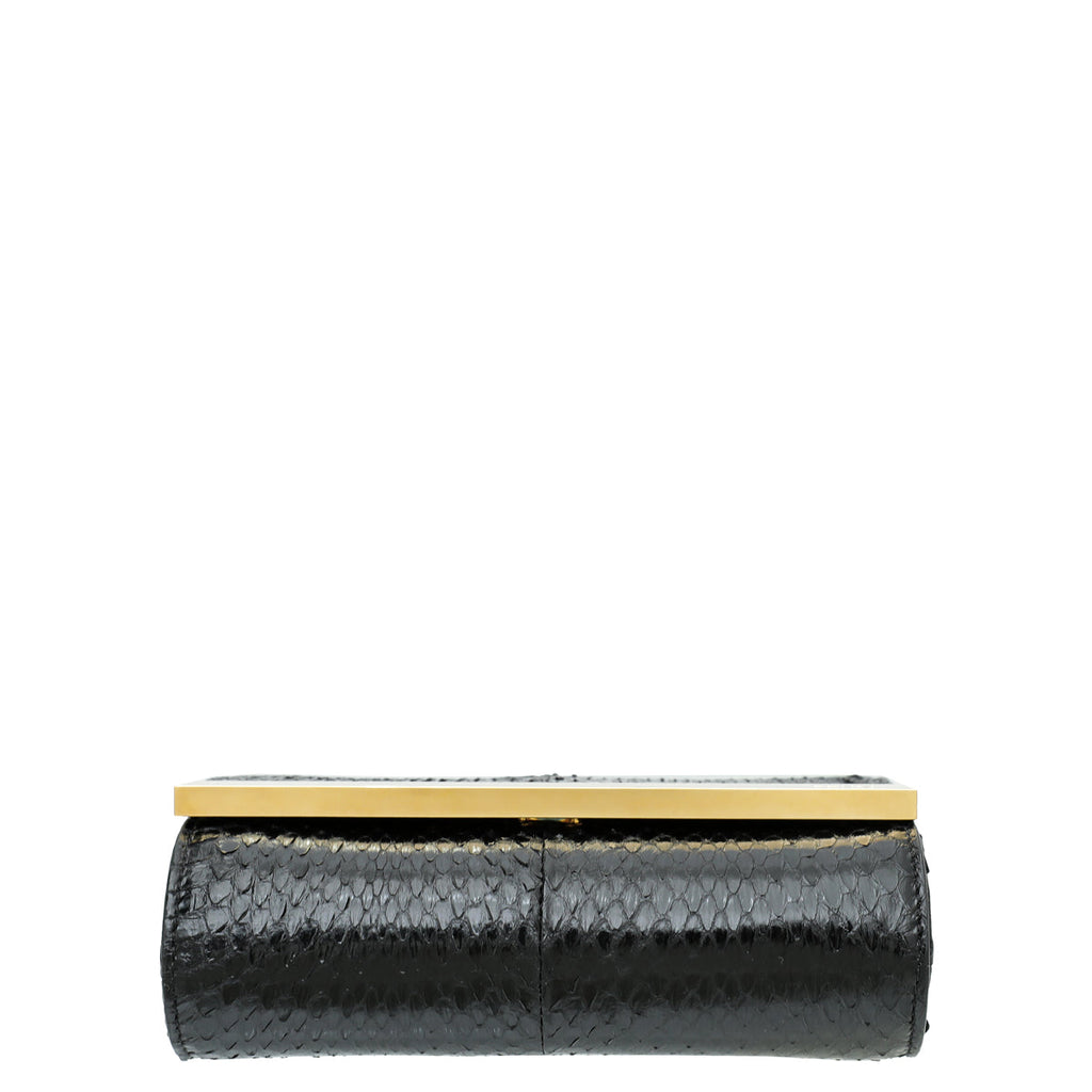 Fendi Black Elaphe Mini Rush Clutch Bag