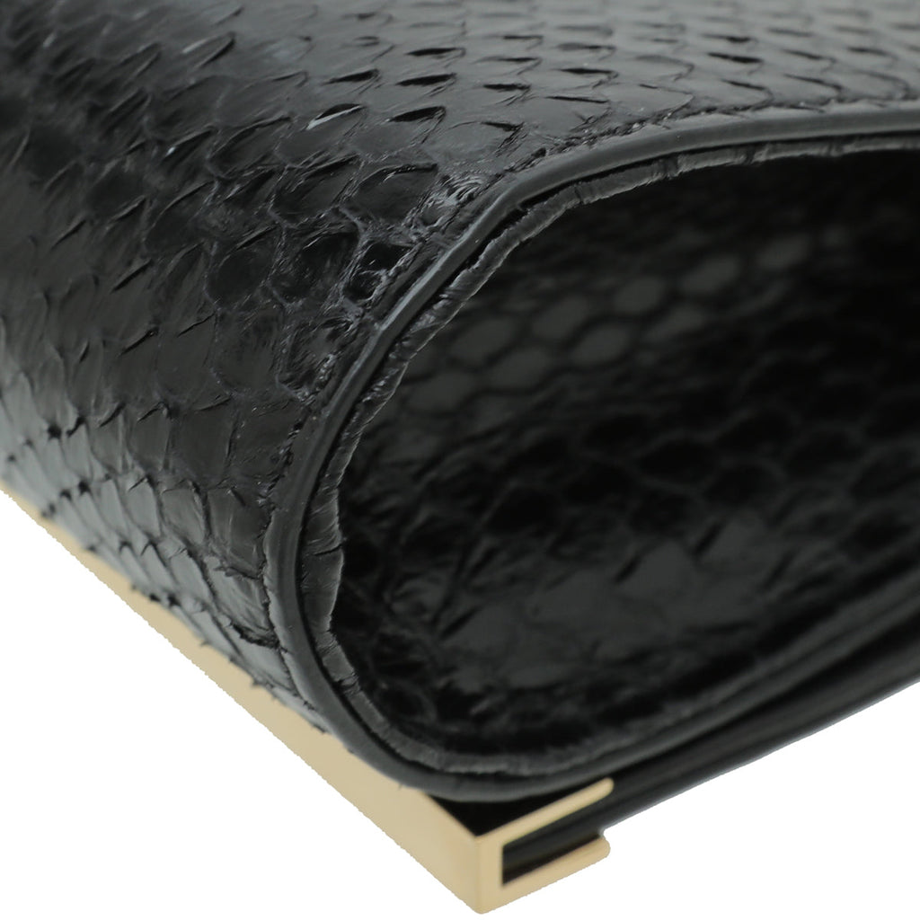 Fendi Black Elaphe Mini Rush Clutch Bag