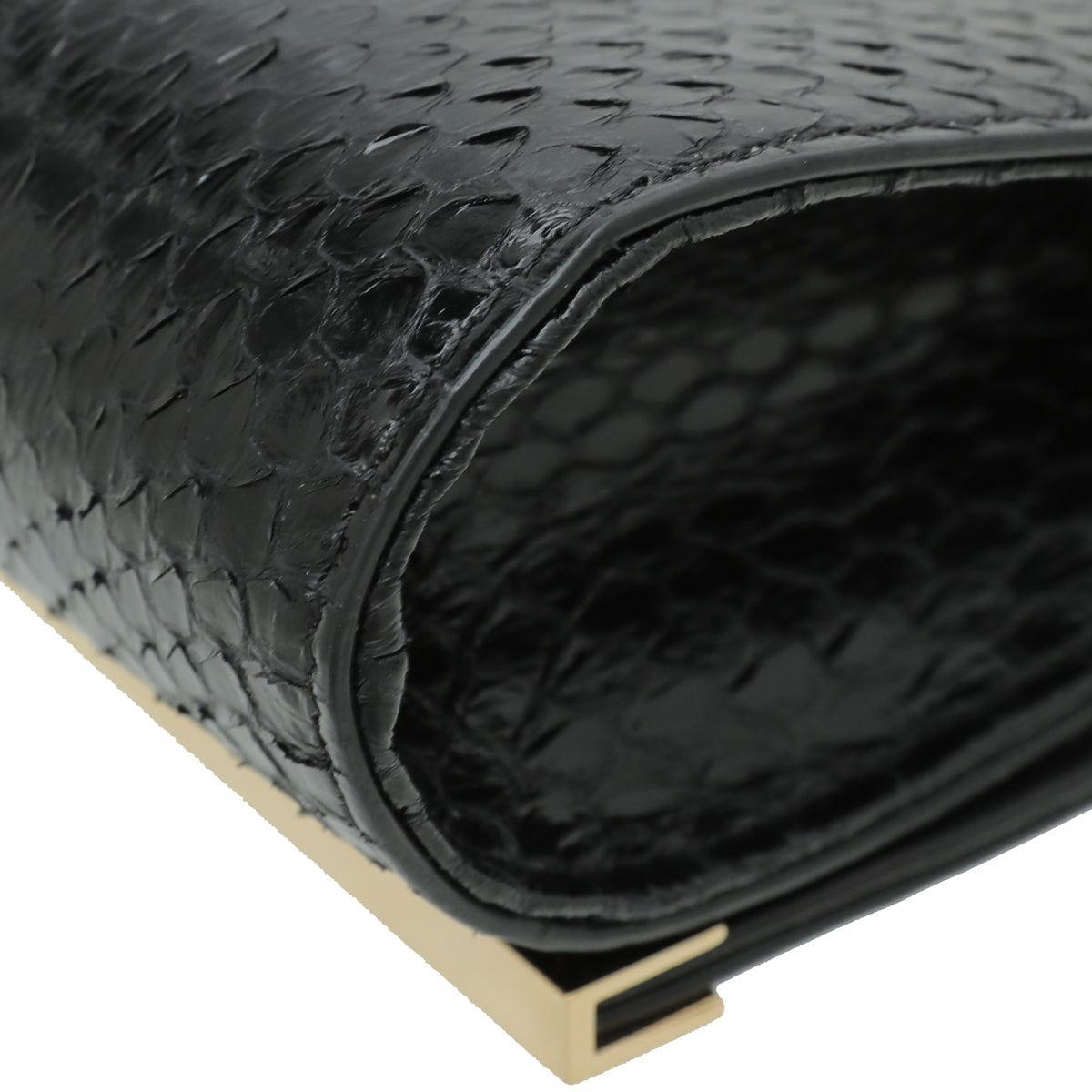 Fendi Black Elaphe Mini Rush Clutch Bag