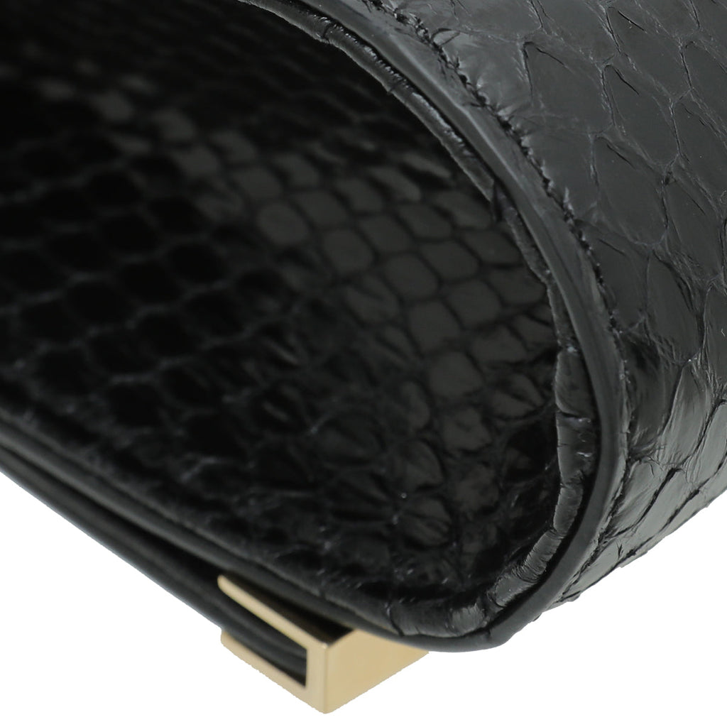 Fendi Black Elaphe Mini Rush Clutch Bag