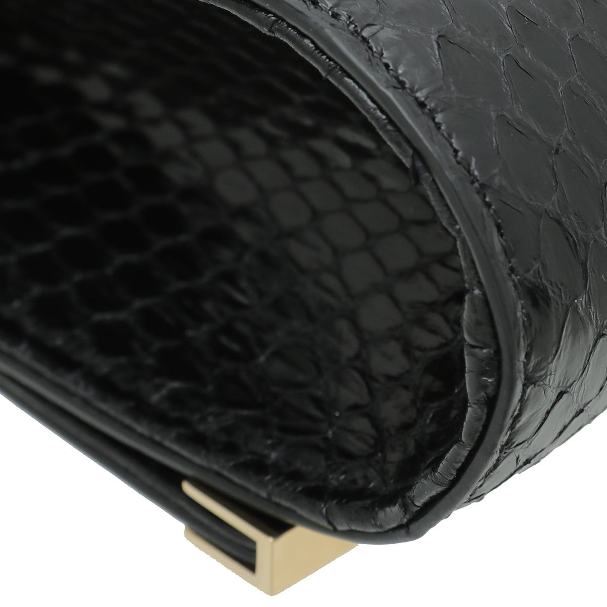 Fendi Black Elaphe Mini Rush Clutch Bag