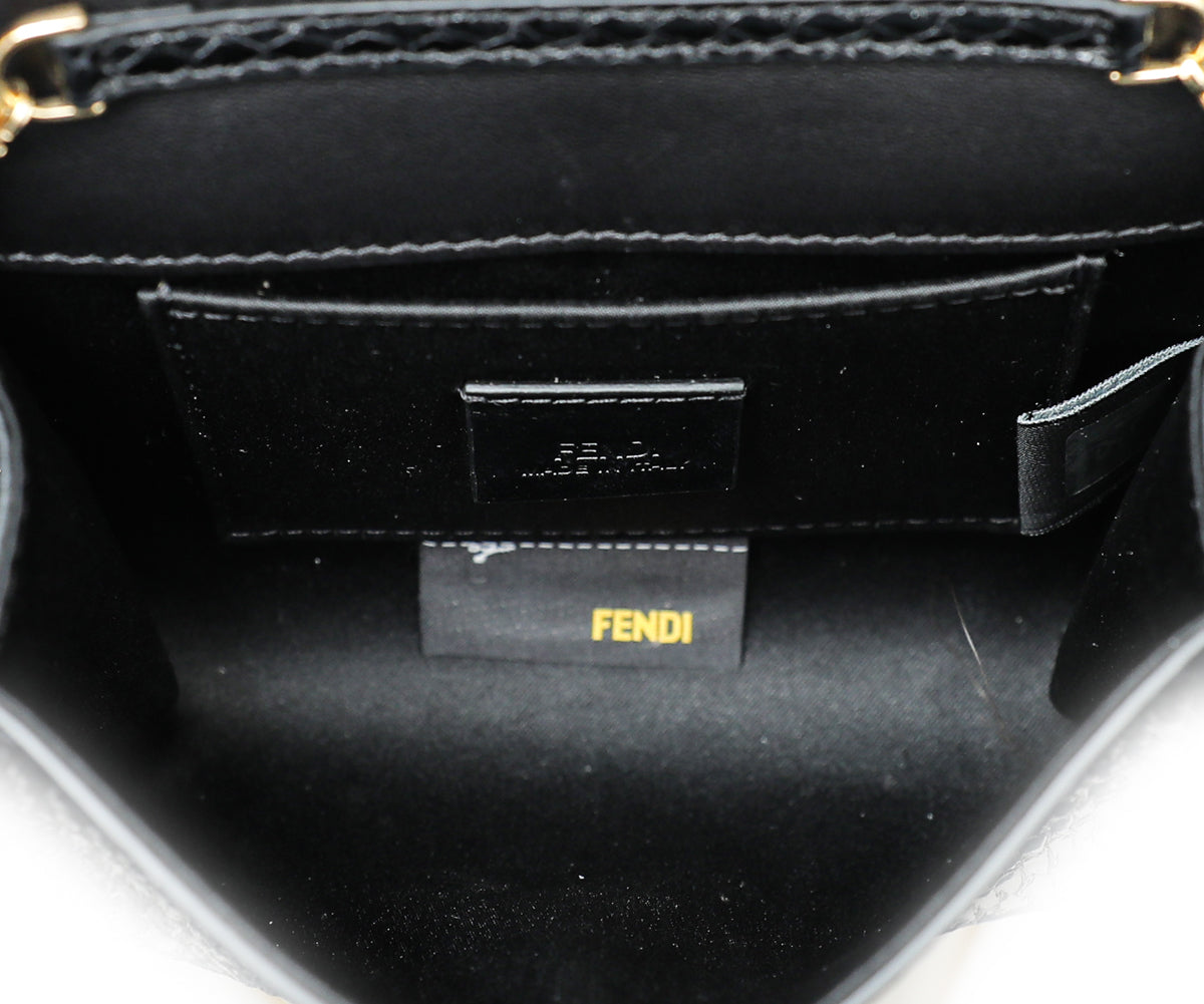 Fendi Black Elaphe Mini Rush Clutch Bag