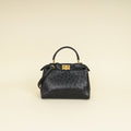 Fendi Black Ostrich Peekaboo Mini Bag