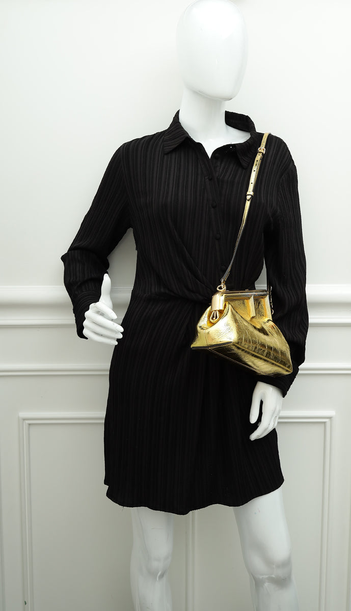 Fendi Gold First Small Laminated Bag