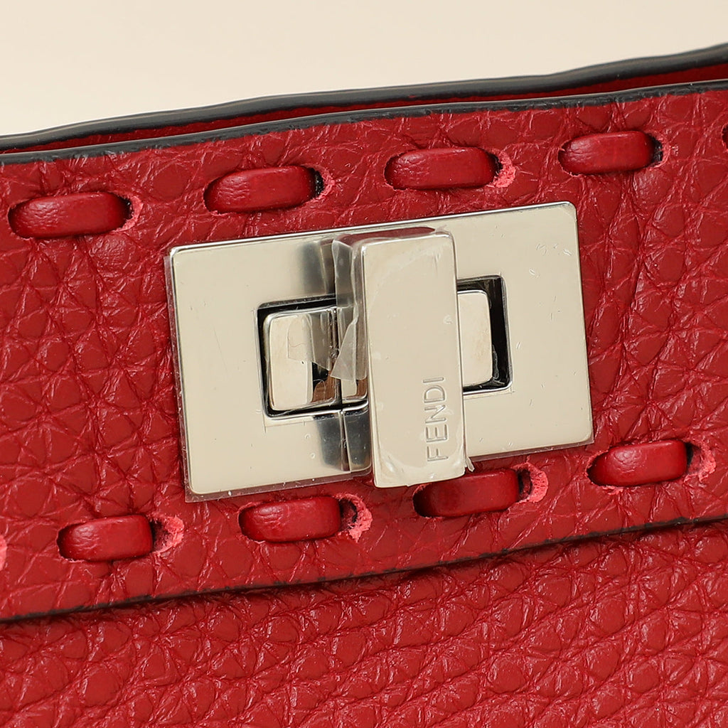 Fendi Red Selleria Peekaboo ISeeU Petite Bag