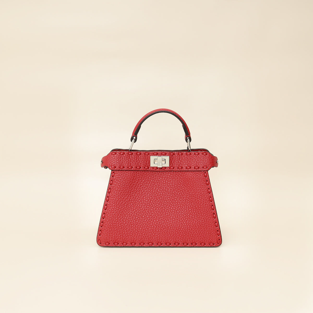Fendi Red Selleria Peekaboo ISeeU Petite Bag