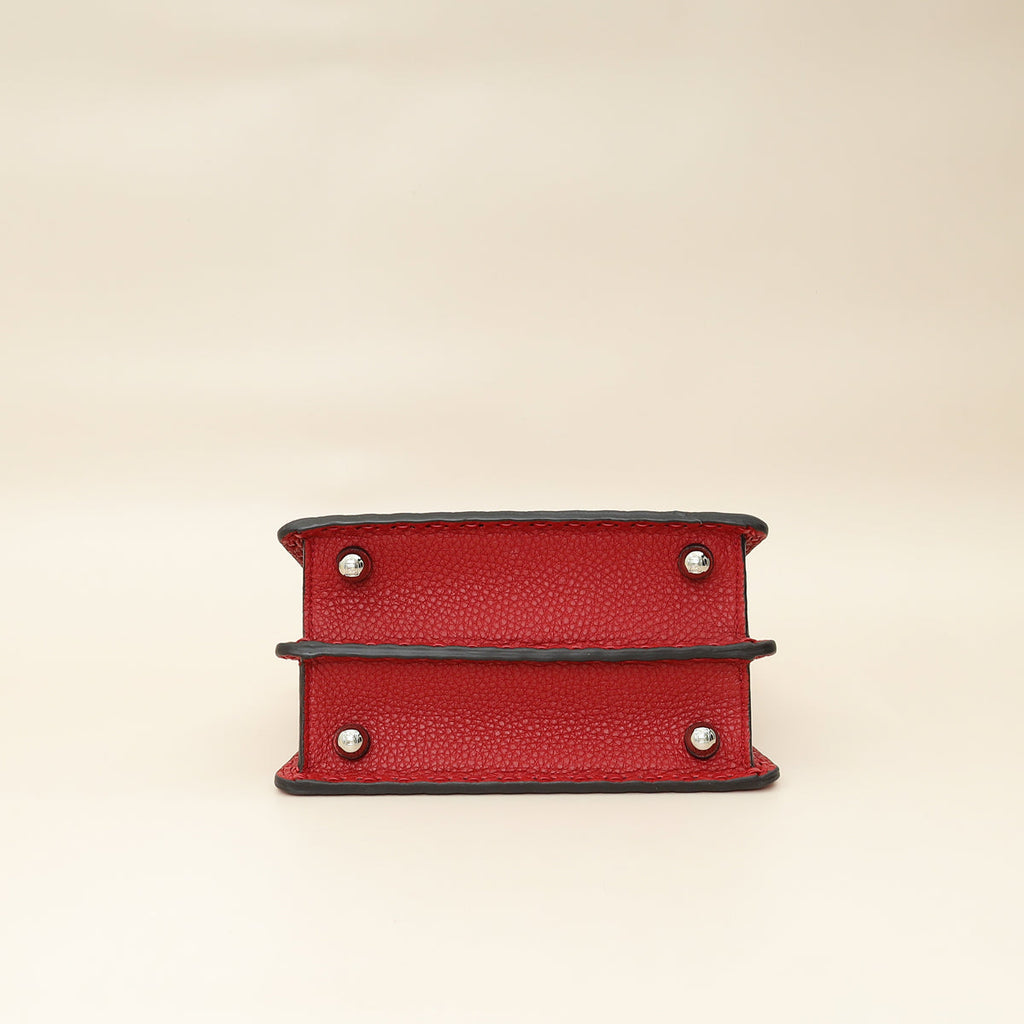 Fendi Red Selleria Peekaboo ISeeU Petite Bag