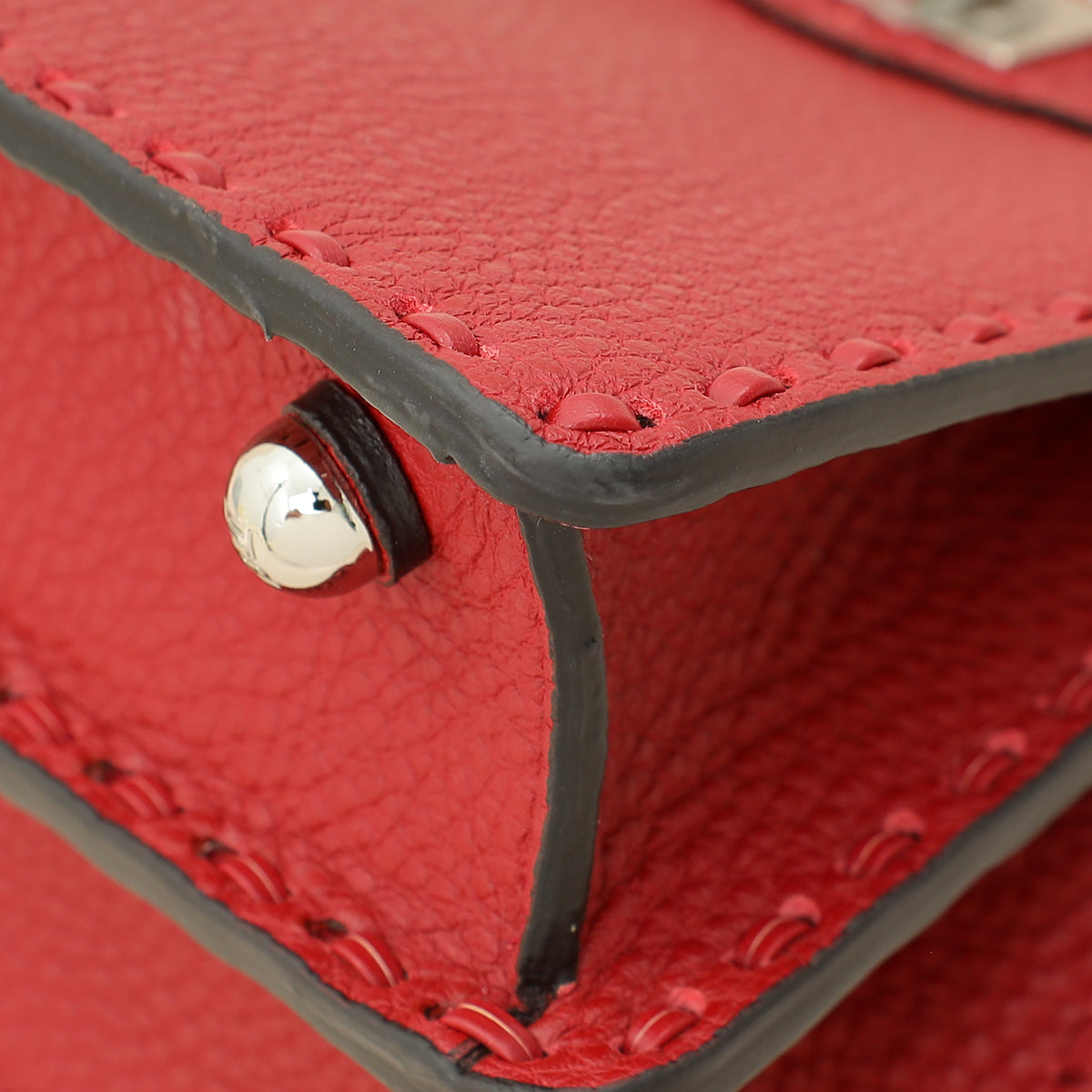 Fendi Red Selleria Peekaboo ISeeU Petite Bag
