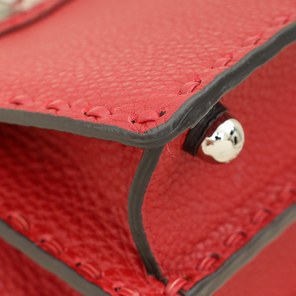Fendi Red Selleria Peekaboo ISeeU Petite Bag