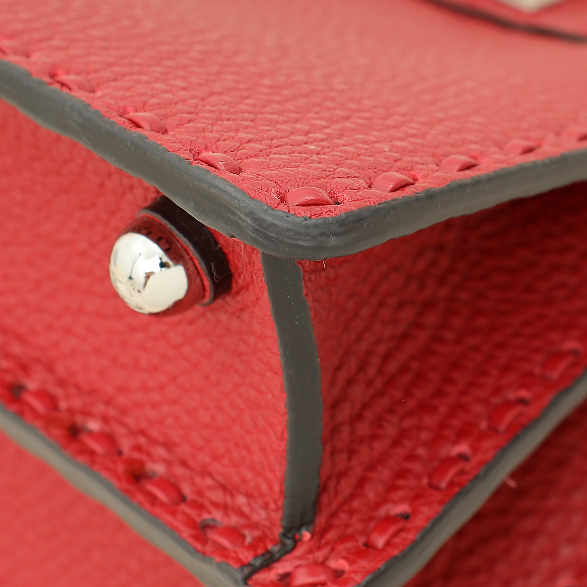 Fendi Red Selleria Peekaboo ISeeU Petite Bag