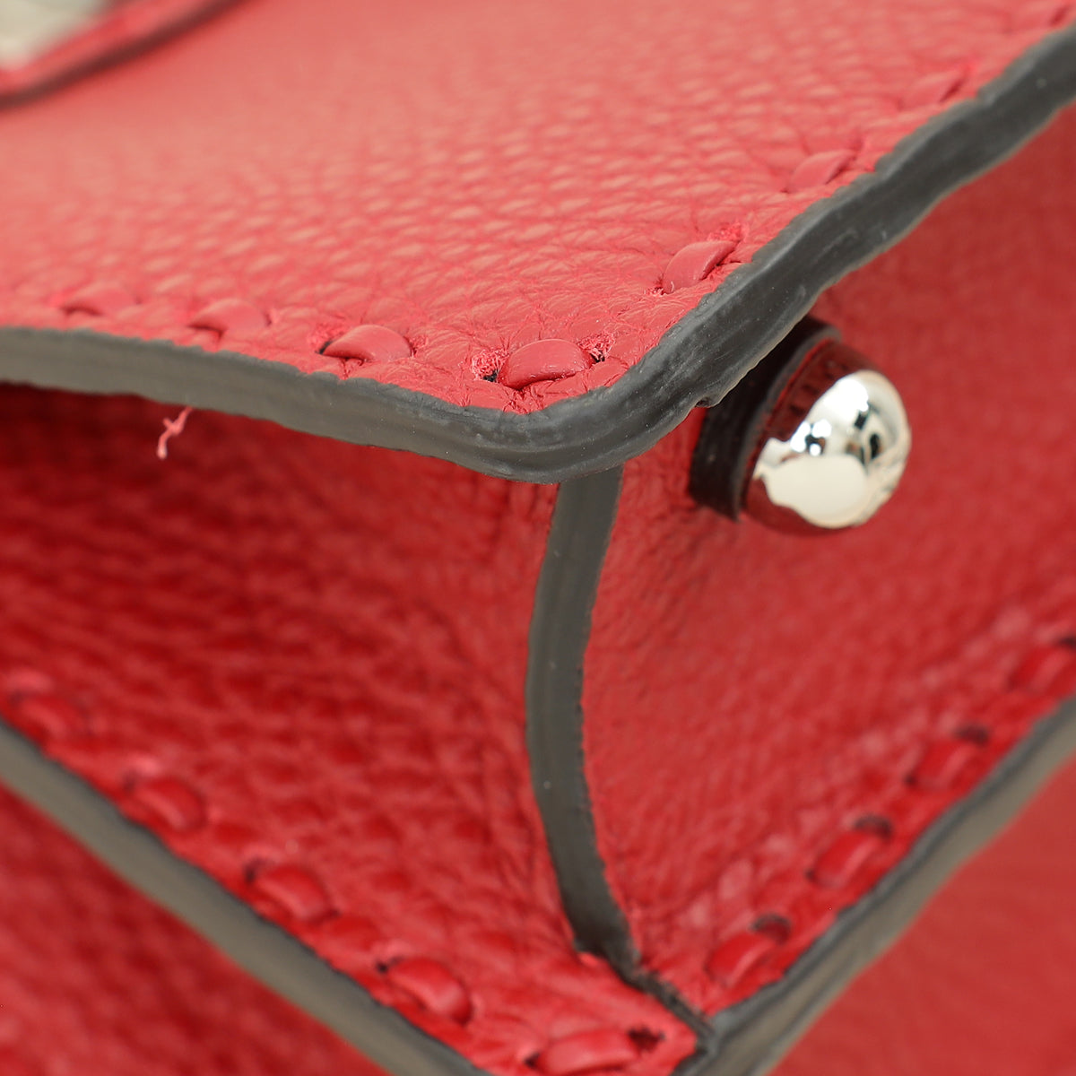 Fendi Red Selleria Peekaboo ISeeU Petite Bag
