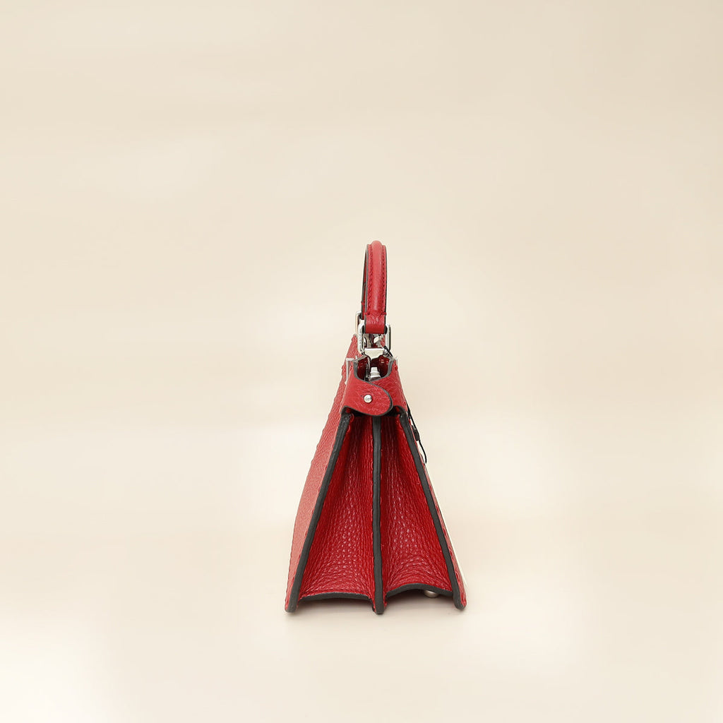 Fendi Red Selleria Peekaboo ISeeU Petite Bag