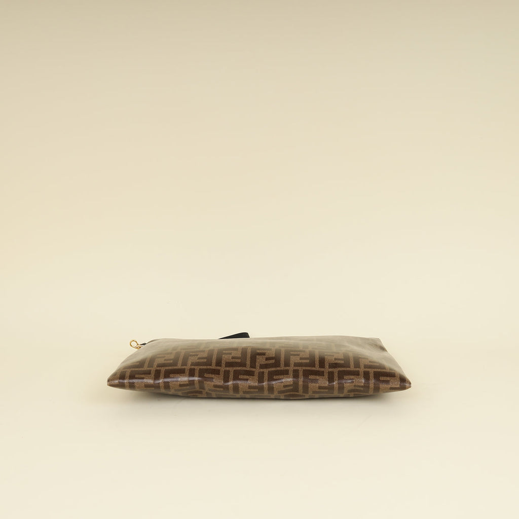Fendi Brown FF Large Flat Wristlet Pouch