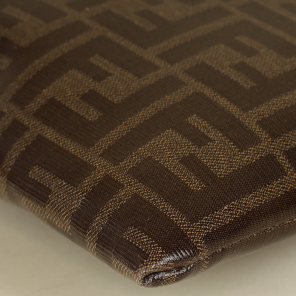 Fendi Brown FF Large Flat Wristlet Pouch