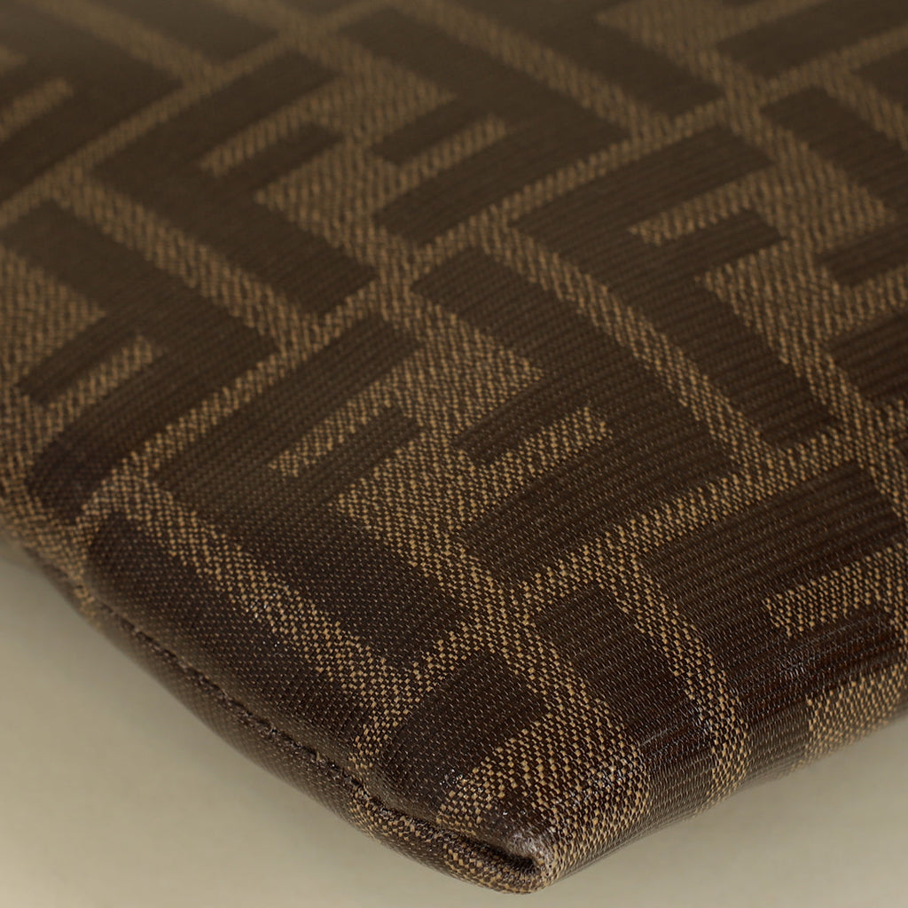 Fendi Brown FF Large Flat Wristlet Pouch