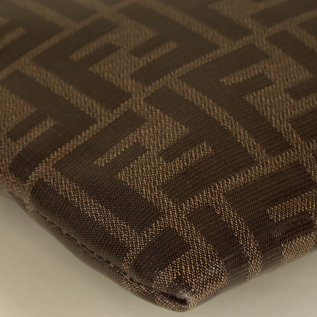 Fendi Brown FF Large Flat Wristlet Pouch