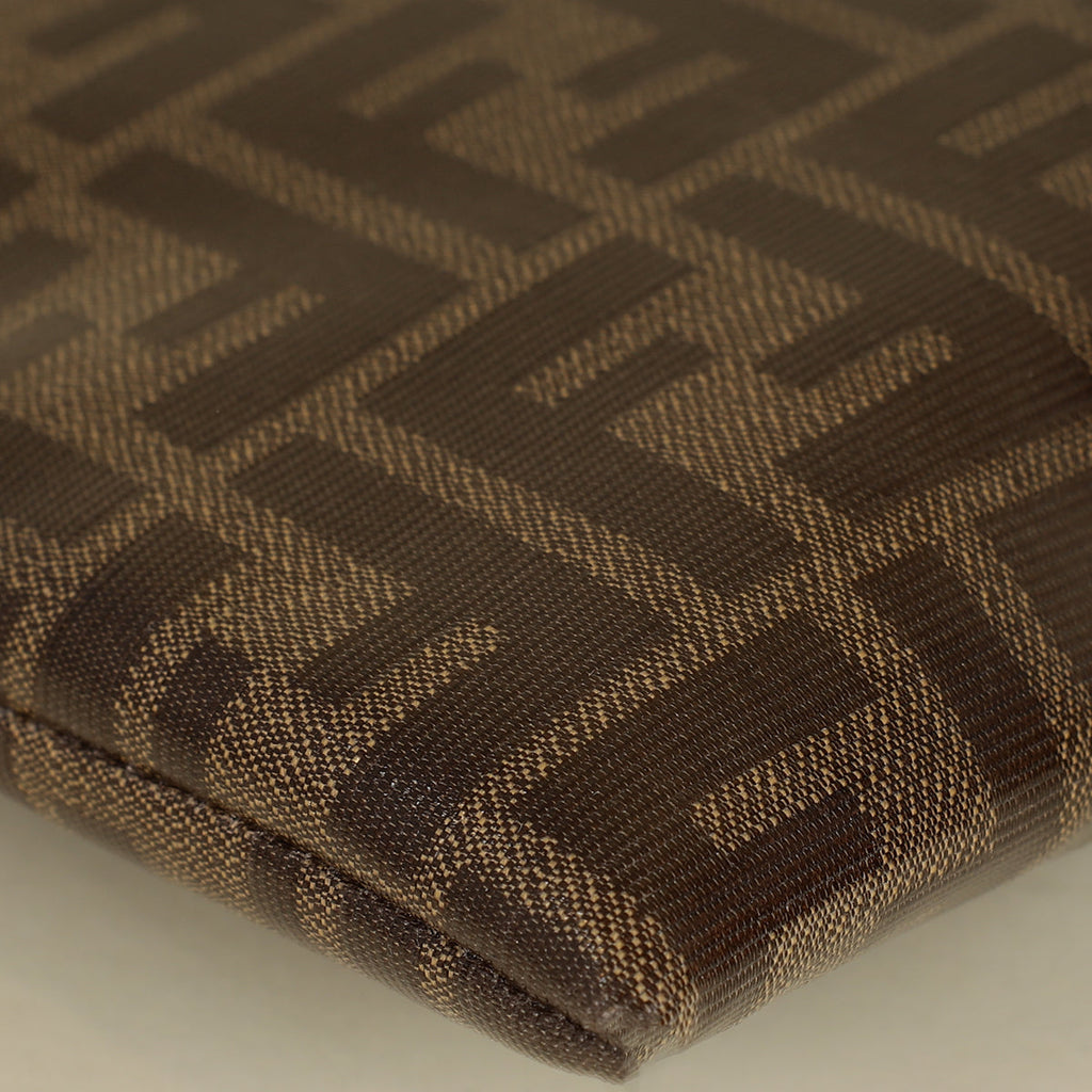 Fendi Brown FF Large Flat Wristlet Pouch