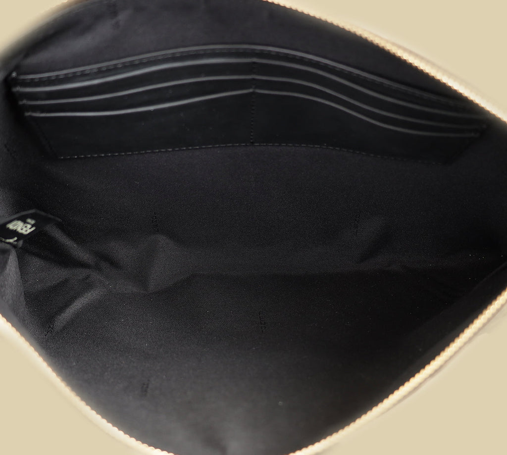 Fendi Brown FF Large Flat Wristlet Pouch