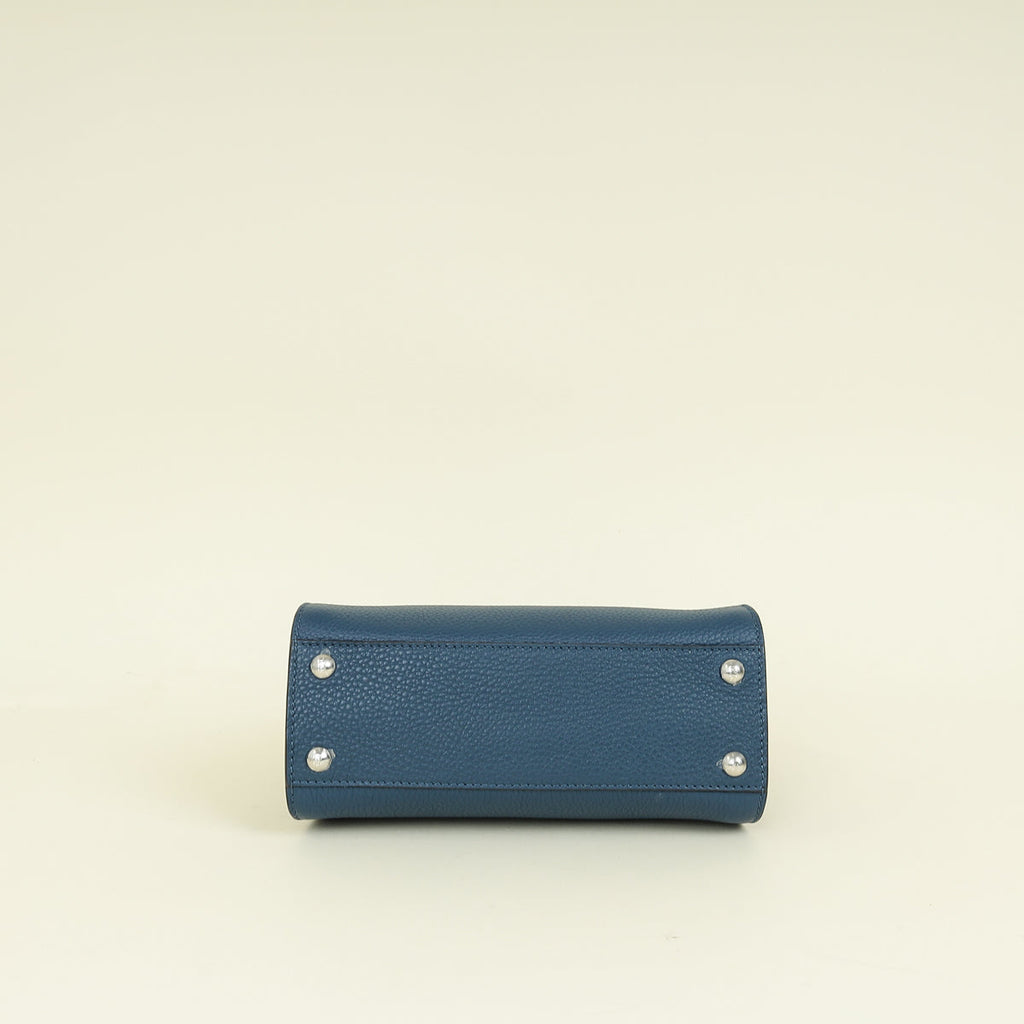 Fendi Navy Blue Selleria Mini Peekaboo Bag