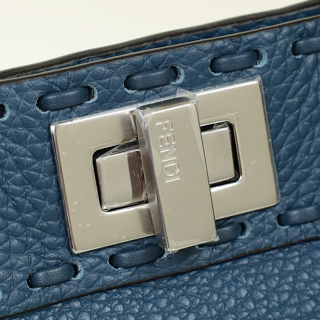 Fendi Navy Blue Selleria Mini Peekaboo Bag