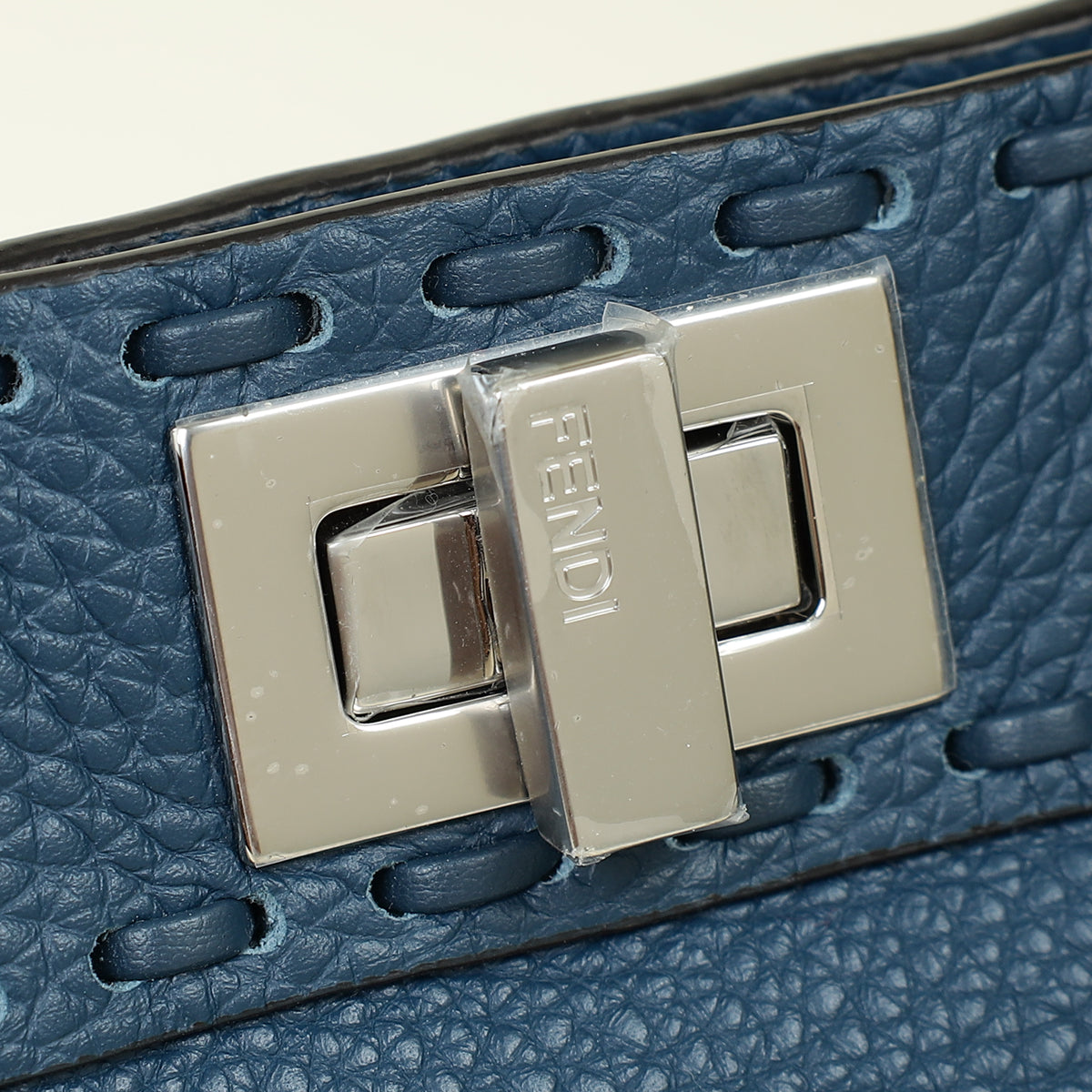 Fendi Navy Blue Selleria Mini Peekaboo Bag