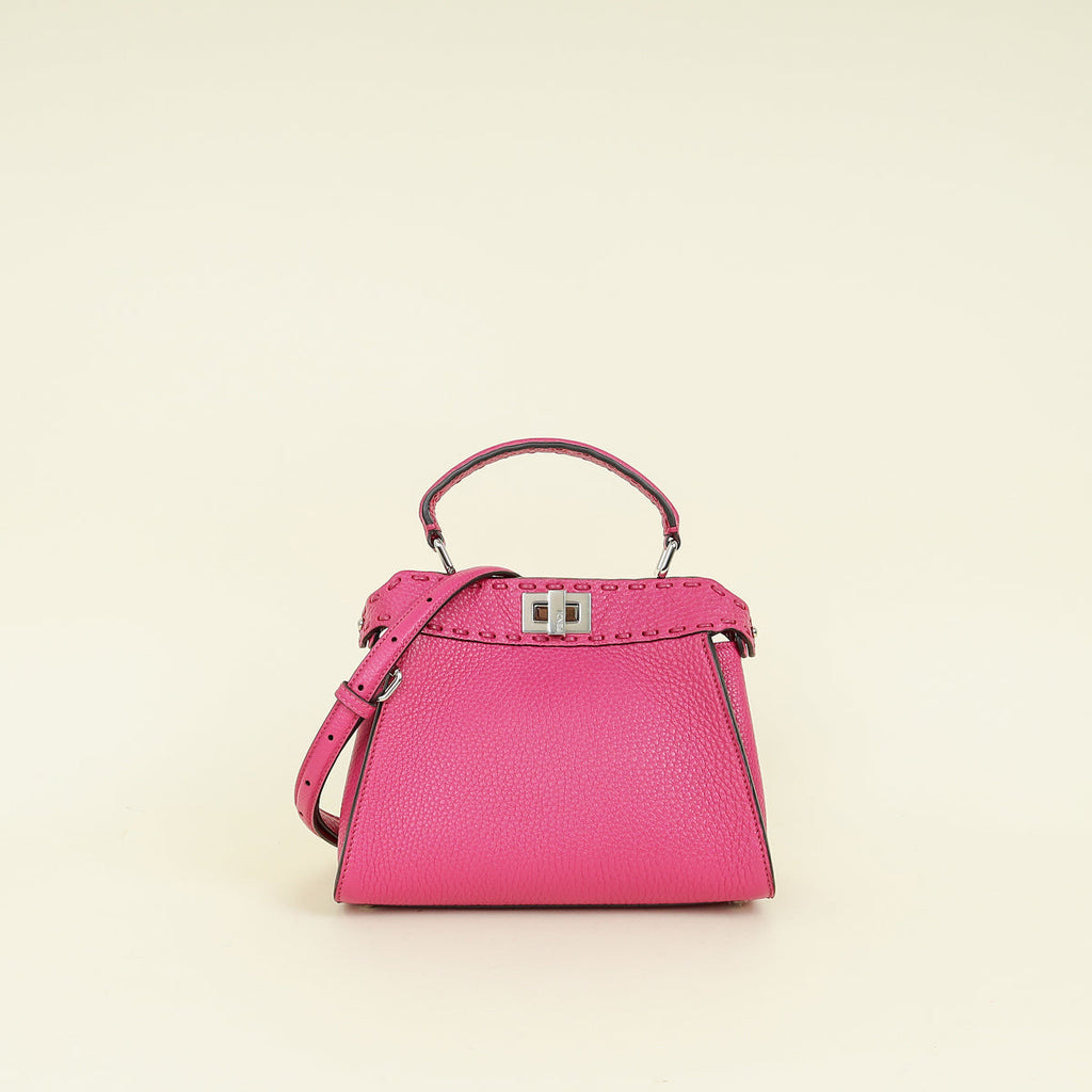 Fendi Dark Fuchsia Selleria Mini Peekaboo Bag