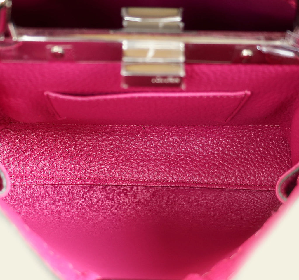 Fendi Dark Fuchsia Selleria Mini Peekaboo Bag
