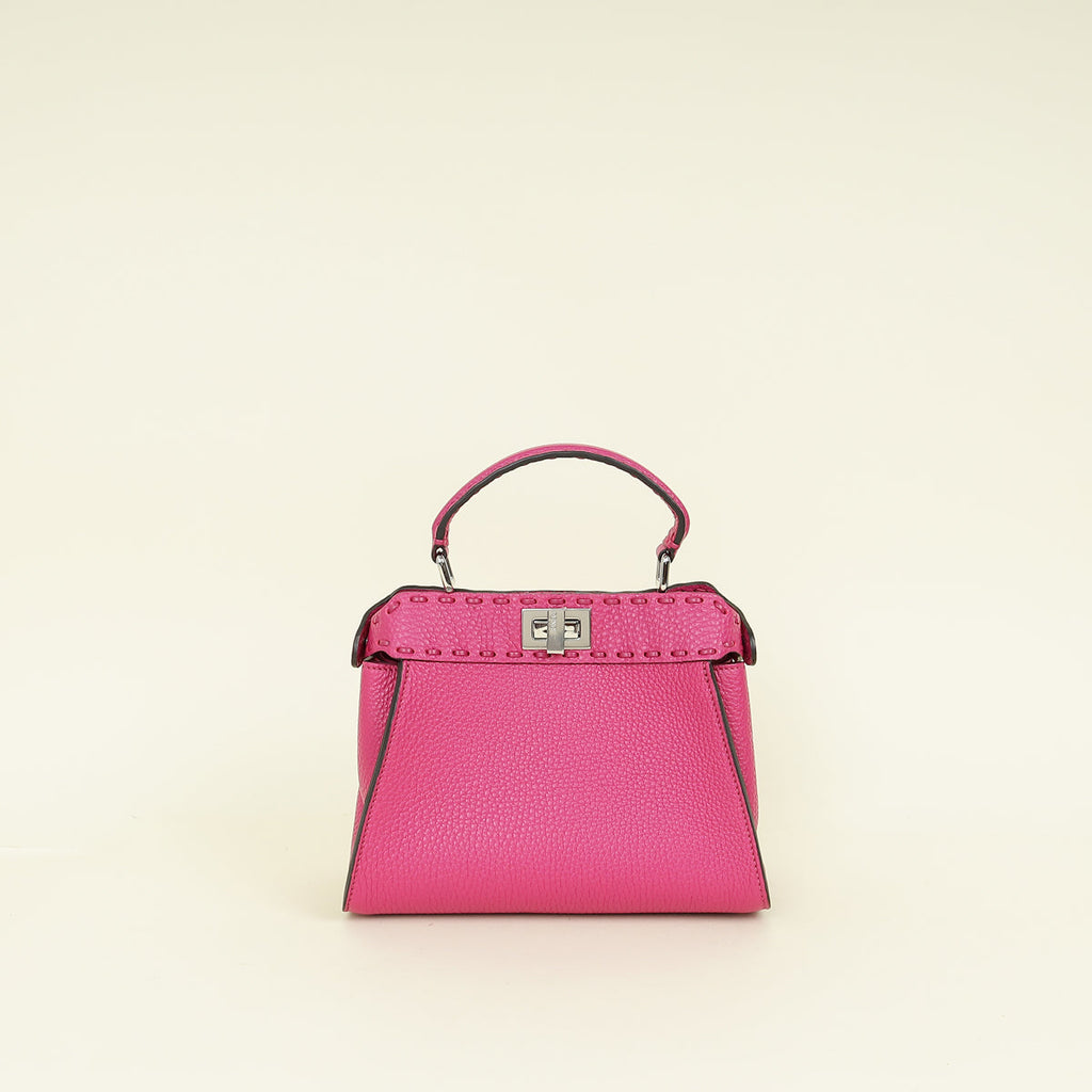 Fendi Dark Fuchsia Selleria Mini Peekaboo Bag