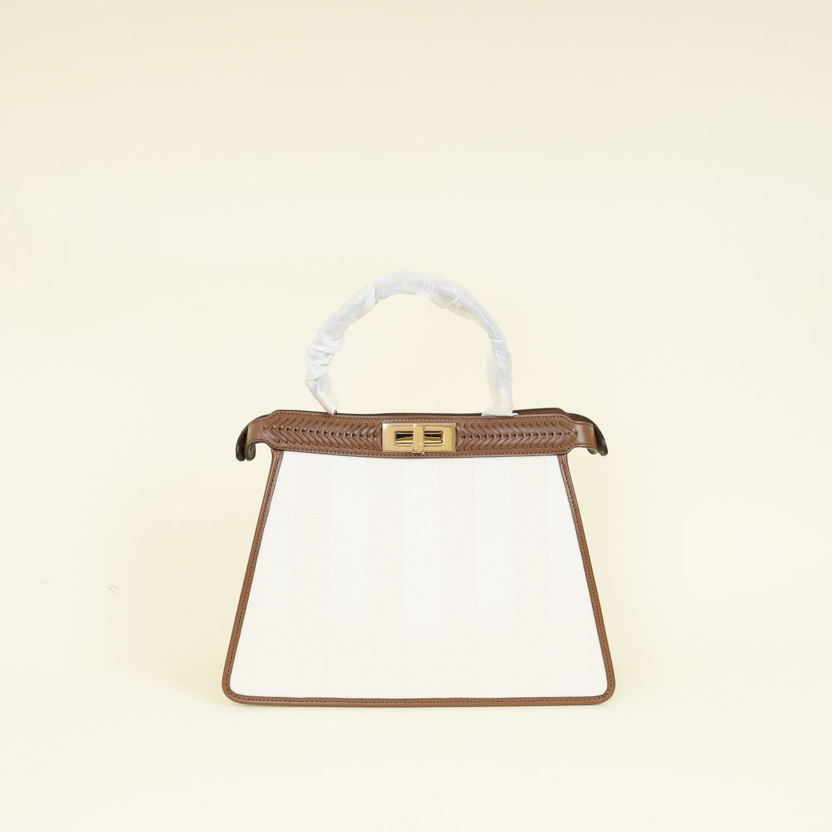 Fendi Bicolor Pequin Medium Peekaboo I SEE U Satchel Bag