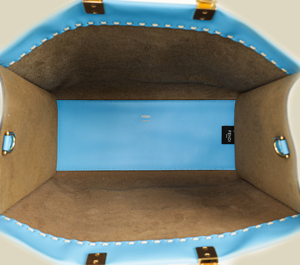 Fendi Blue Sunshine Medium Shopping Tote Bag