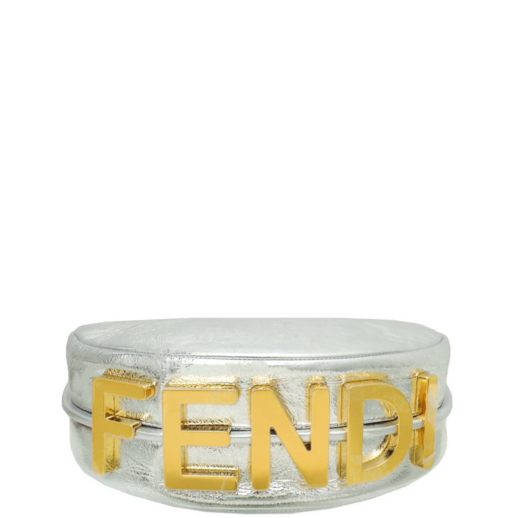 Fendi Silver Fendigraphy Metallic Small Bag