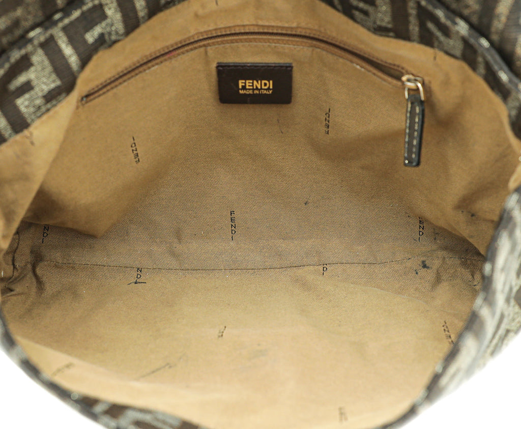 Fendi Glittered Brown Mia Flap Bag