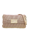 Fendi Glittered Pink Mia Flap Large Bag