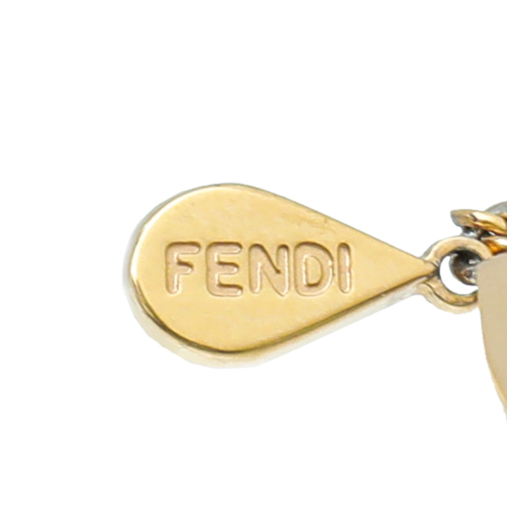 Fendi Gold Finish Monster Eye Crystal Wonders Bracelet