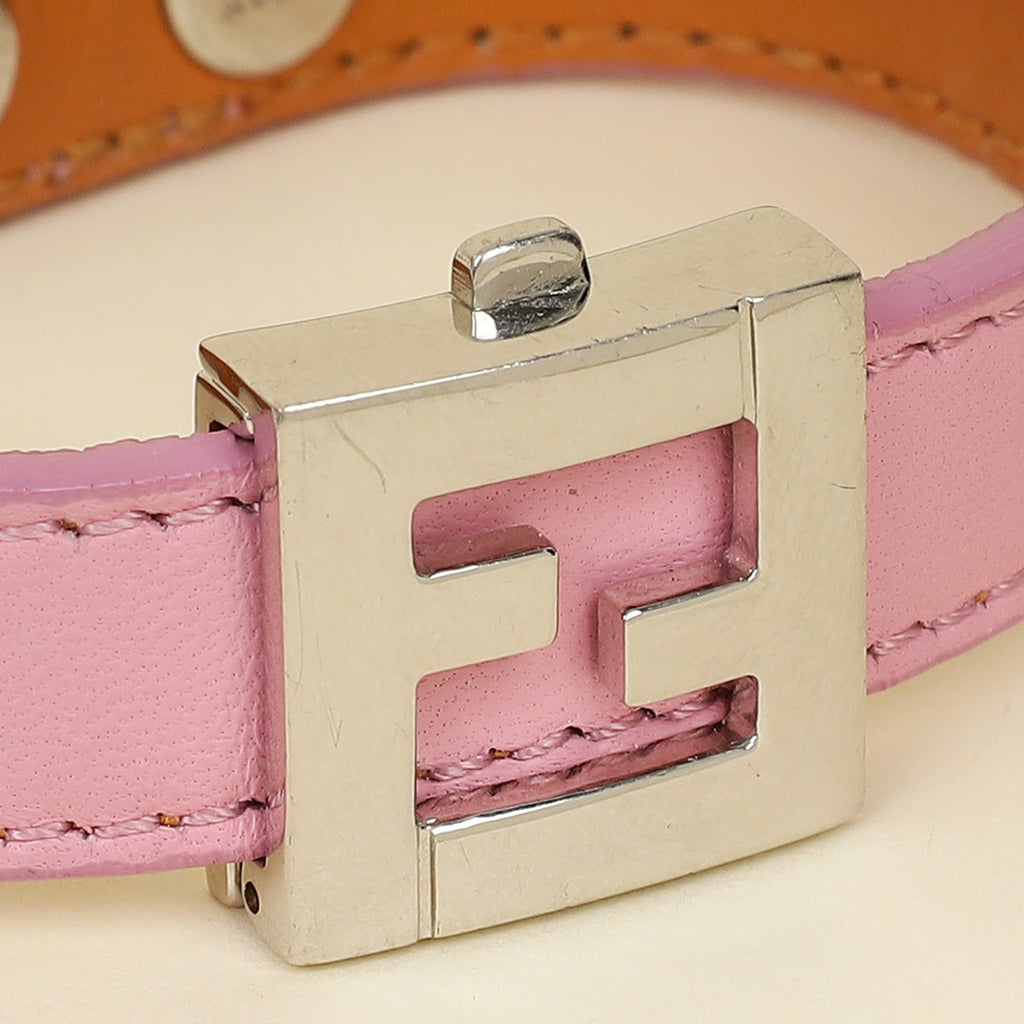 Fendi Bicolor Vitello Elite FF Reversible Bracelet